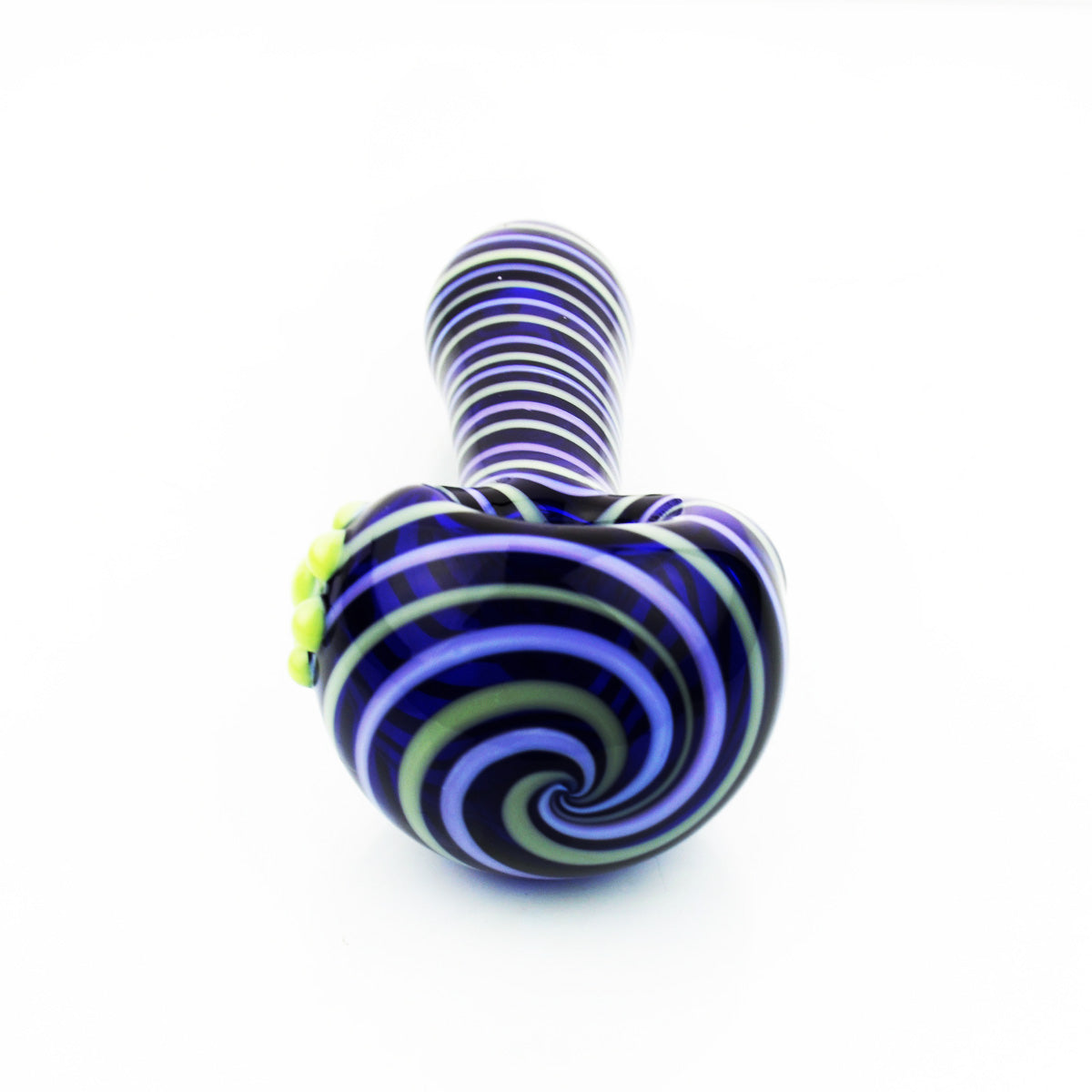 Artisan Blue Tube Hand Pipe with Spiral Design