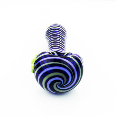 Artisan Blue Tube Hand Pipe with Spiral Design