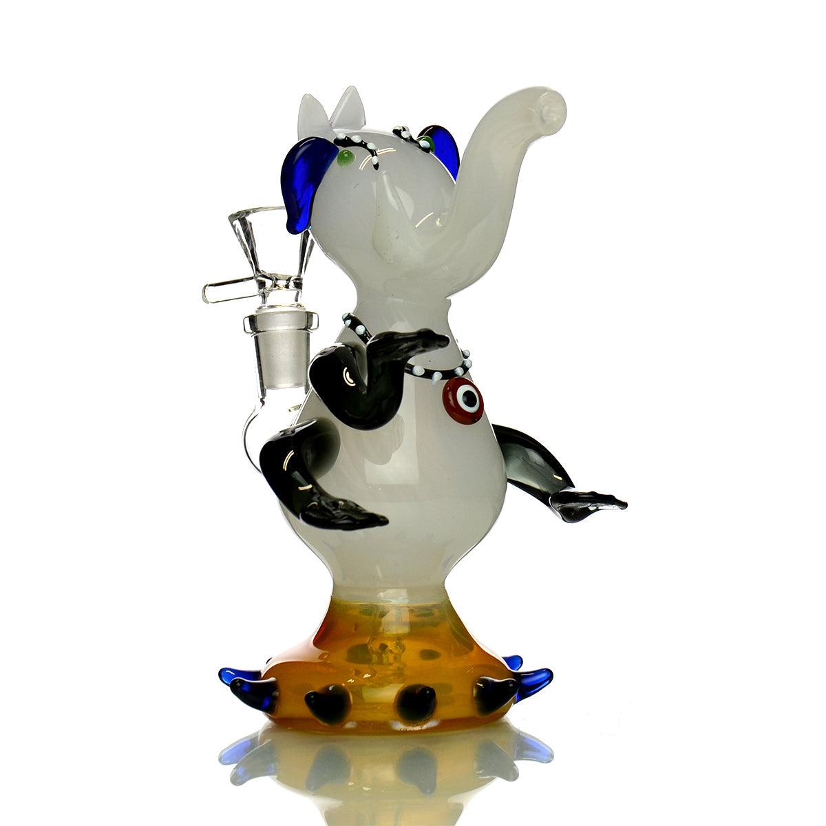 Elephant Design Water Pipe with OM Symbol, 7-Inch