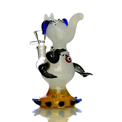 Elephant Design Water Pipe with OM Symbol, 7-Inch
