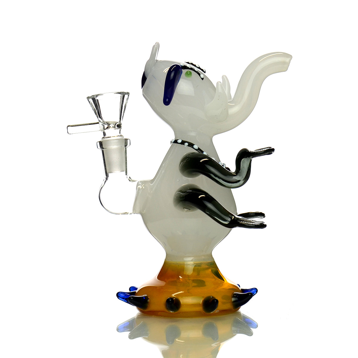 Elephant Design Water Pipe with OM Symbol, 7-Inch