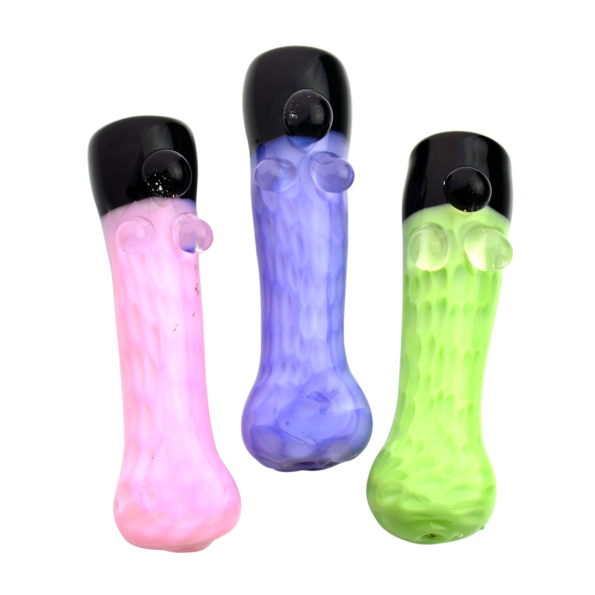 Slime Tube Chillum with Honeycomb Art Glass
