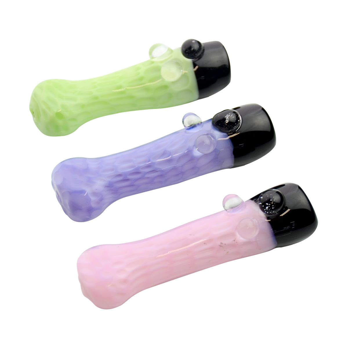Slime Tube Chillum with Honeycomb Art Glass