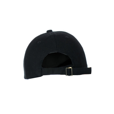 Embroidered Leaf Design Black Baseball Cap
