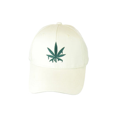 Artisan Embroidered Leaf Motif Baseball Cap