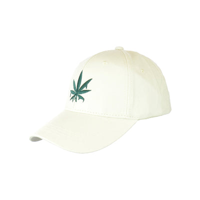 Artisan Embroidered Leaf Motif Baseball Cap