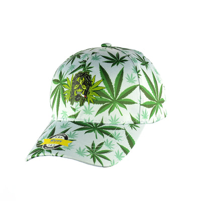 Smoking Skull and Leaf Design Snapback Hat