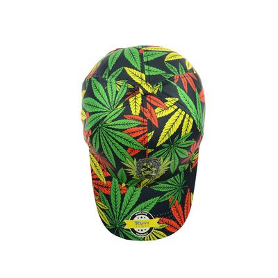 Vibrant Herbal Motif Black Snapback Hat