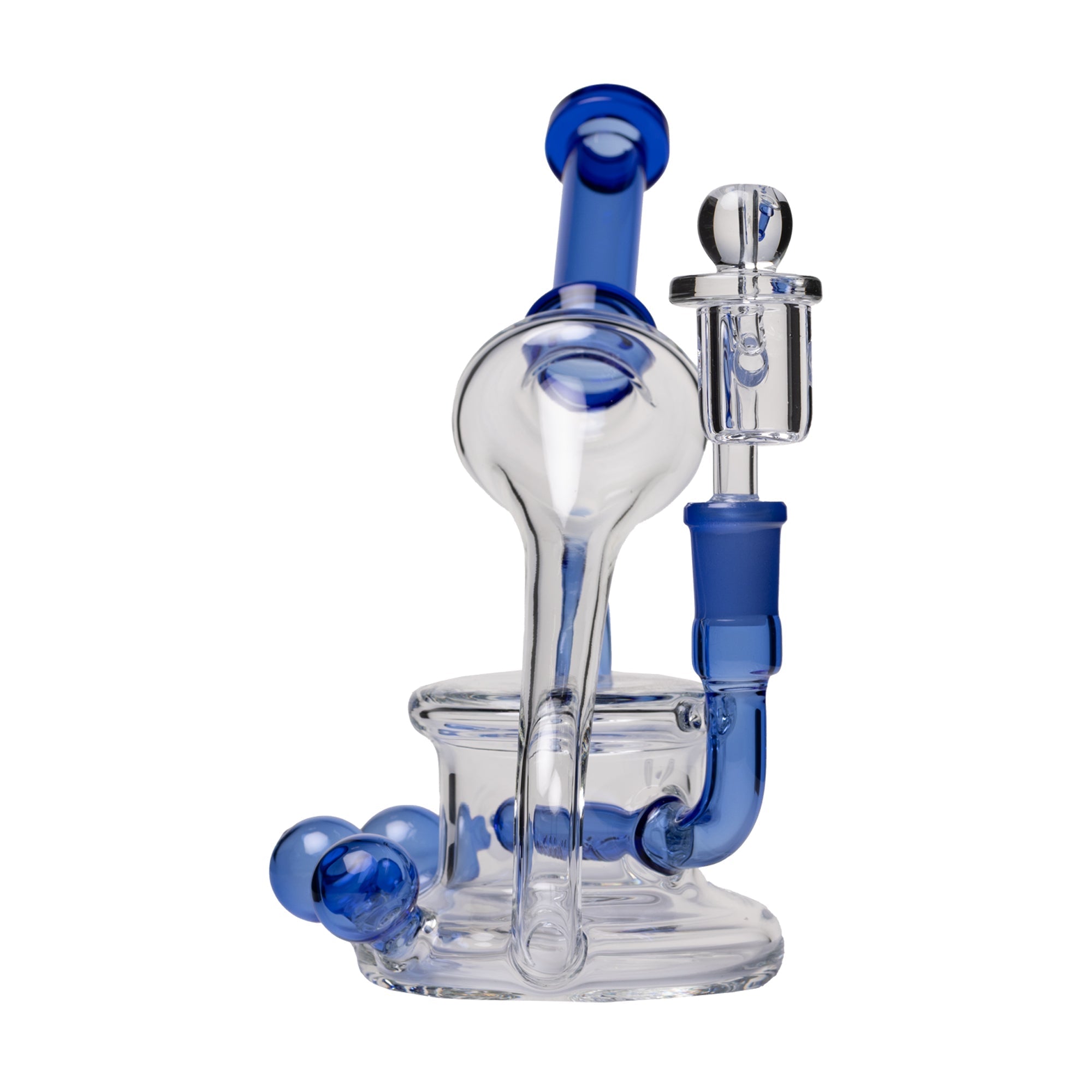 7.5" Borosilicate Recycler Dab Rig with Triple Marbles