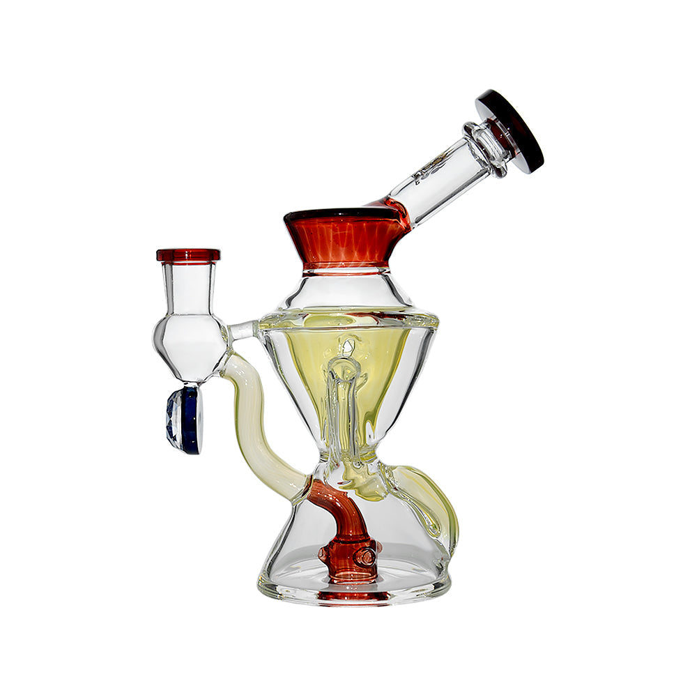 Calibear Hourglass Marble Adorned Recycler Dab Rig
