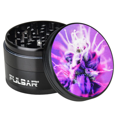 Premium Metal Dry Herb Grinder with Flowering Art