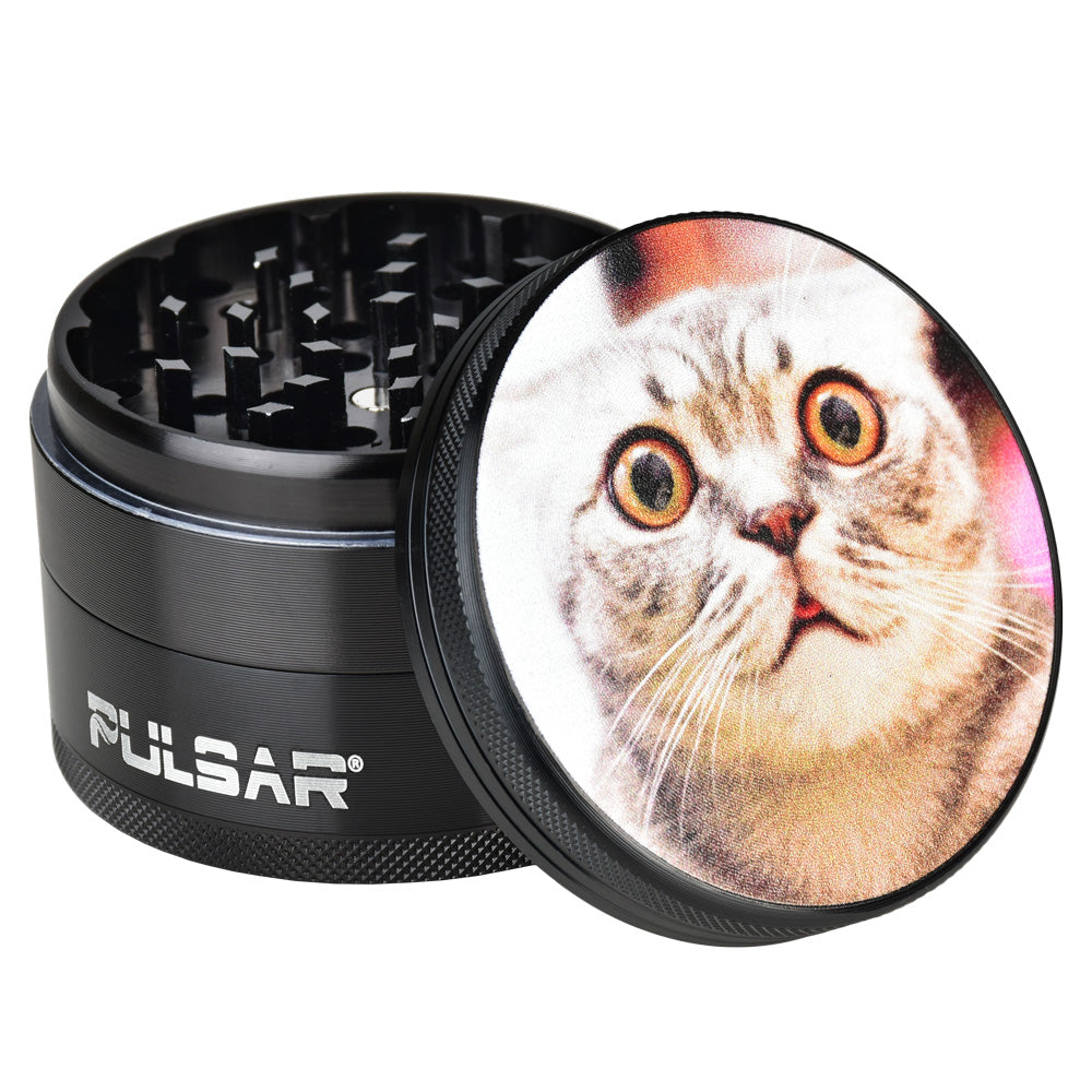 Durable Metal Grinder with Stoned Cat Design