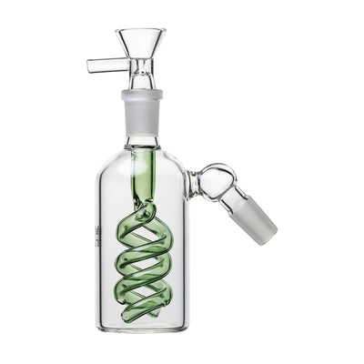 Human Grade Spiral Perc Ash Catcher with Flower Bowl