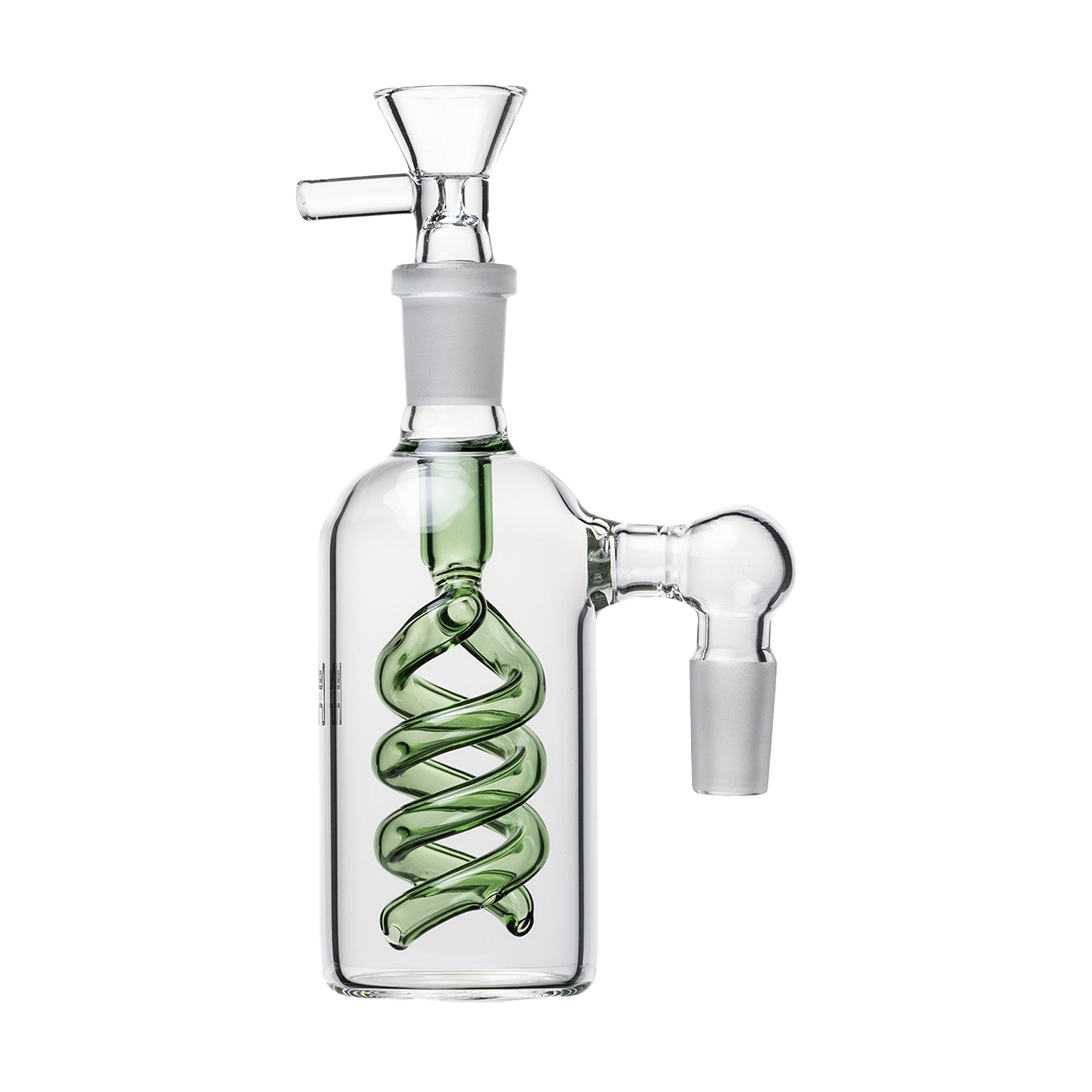 Human Grade Spiral Perc Ash Catcher with Flower Bowl