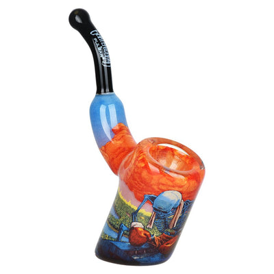 Grateful Dead Art Glass Bent Sherlock Pipe