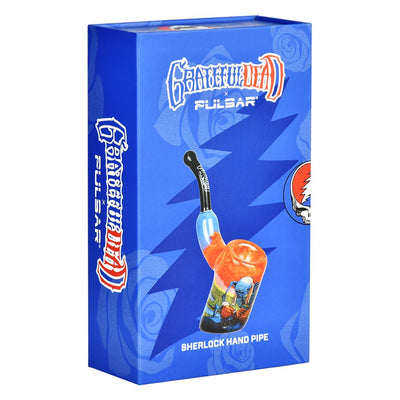 Grateful Dead Art Glass Bent Sherlock Pipe
