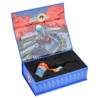 Grateful Dead Art Glass Bent Sherlock Pipe