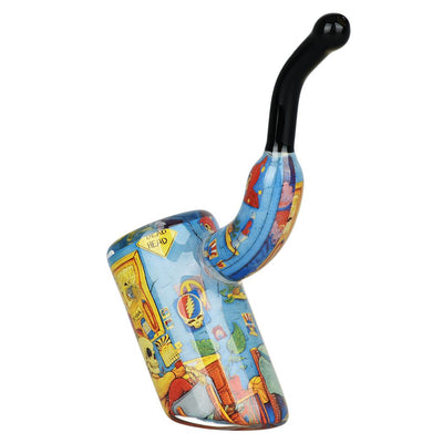 Grateful Dead Art Glass Bent Sherlock Pipe