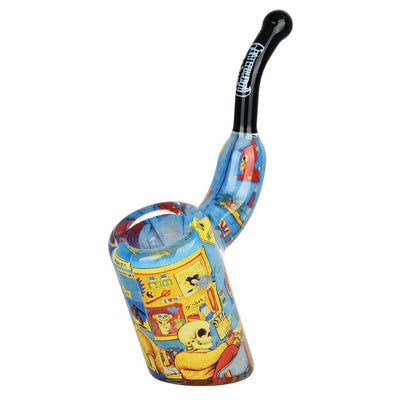 Grateful Dead Art Glass Bent Sherlock Pipe