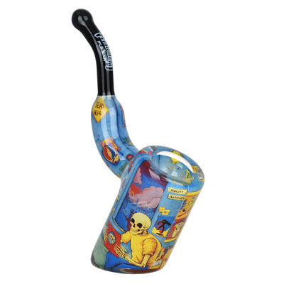 Grateful Dead Art Glass Bent Sherlock Pipe