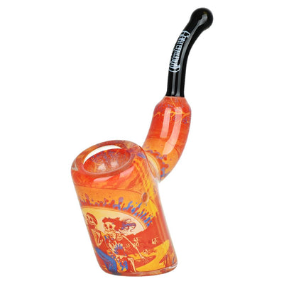 Grateful Dead Art Glass Bent Sherlock Pipe
