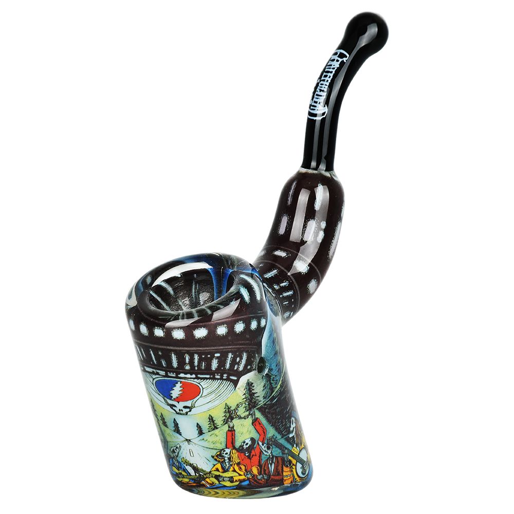Grateful Dead Art Glass Bent Sherlock Pipe