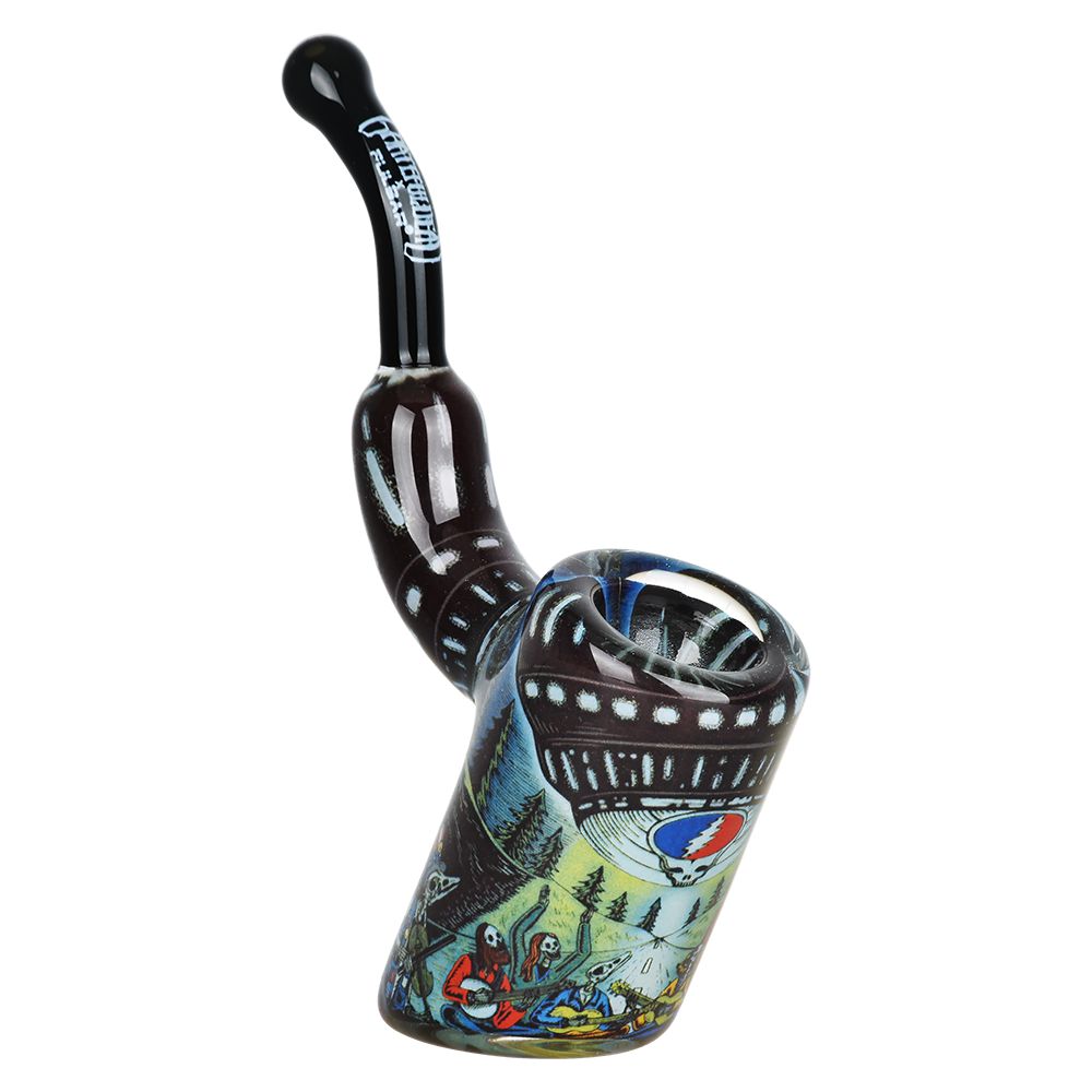 Grateful Dead Art Glass Bent Sherlock Pipe