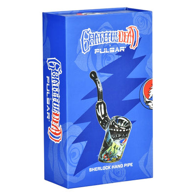 Grateful Dead Art Glass Bent Sherlock Pipe