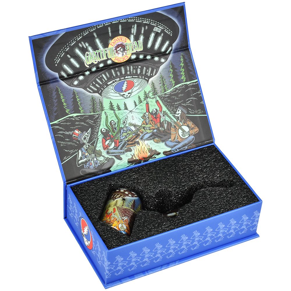Grateful Dead Art Glass Bent Sherlock Pipe