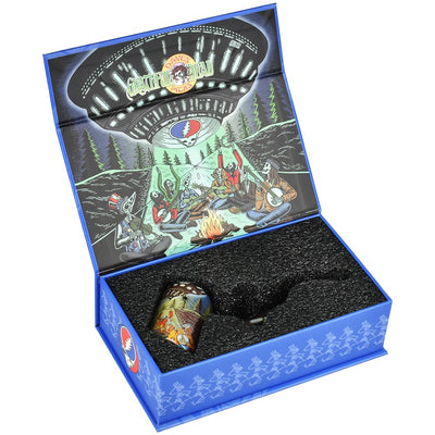 Grateful Dead Art Glass Bent Sherlock Pipe
