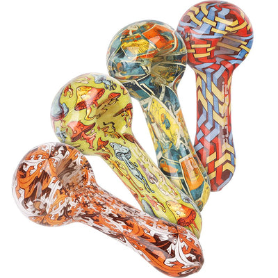 Artistic Borosilicate Glass Spoon Pipe 4.75 Inch