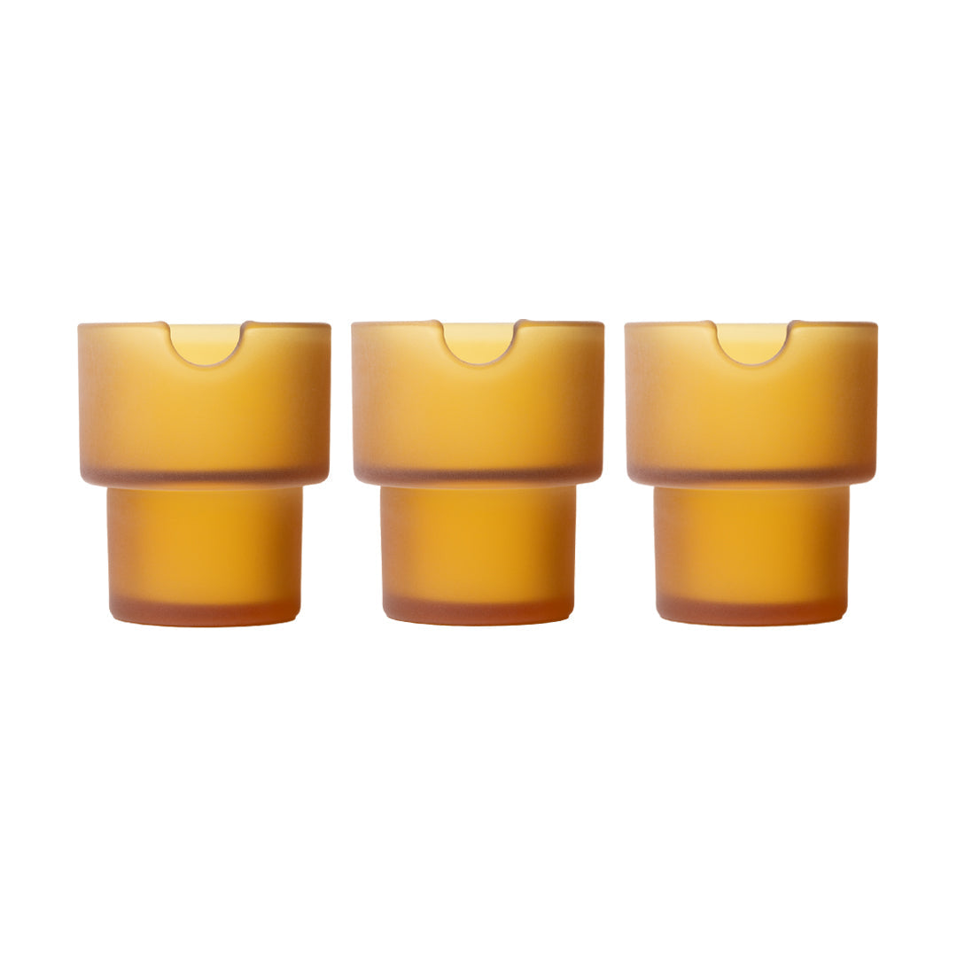 Stackable Flower Herb Glass Ashtray Set