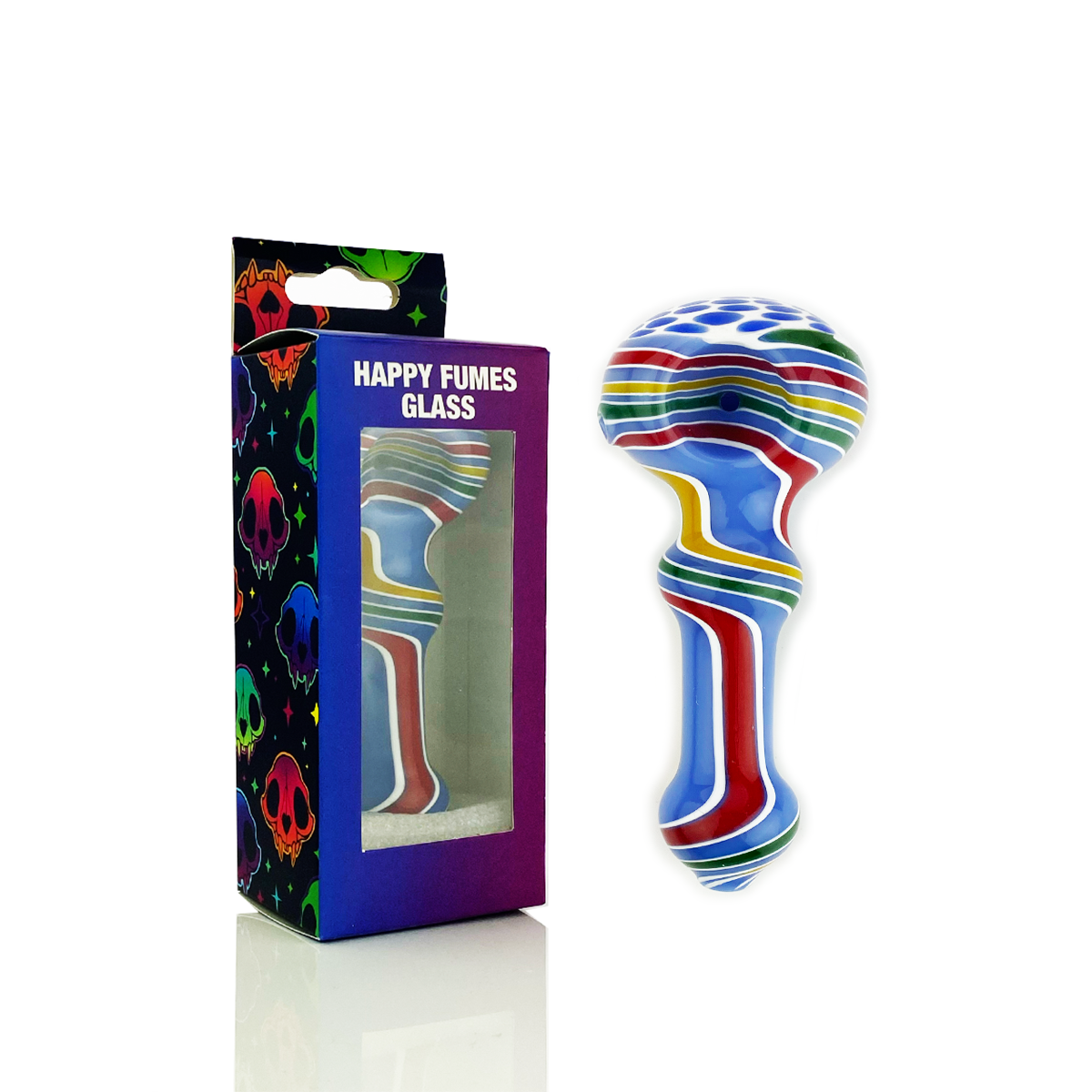 Artisan Wig Wag Glass Hand Pipe with Honeycomb