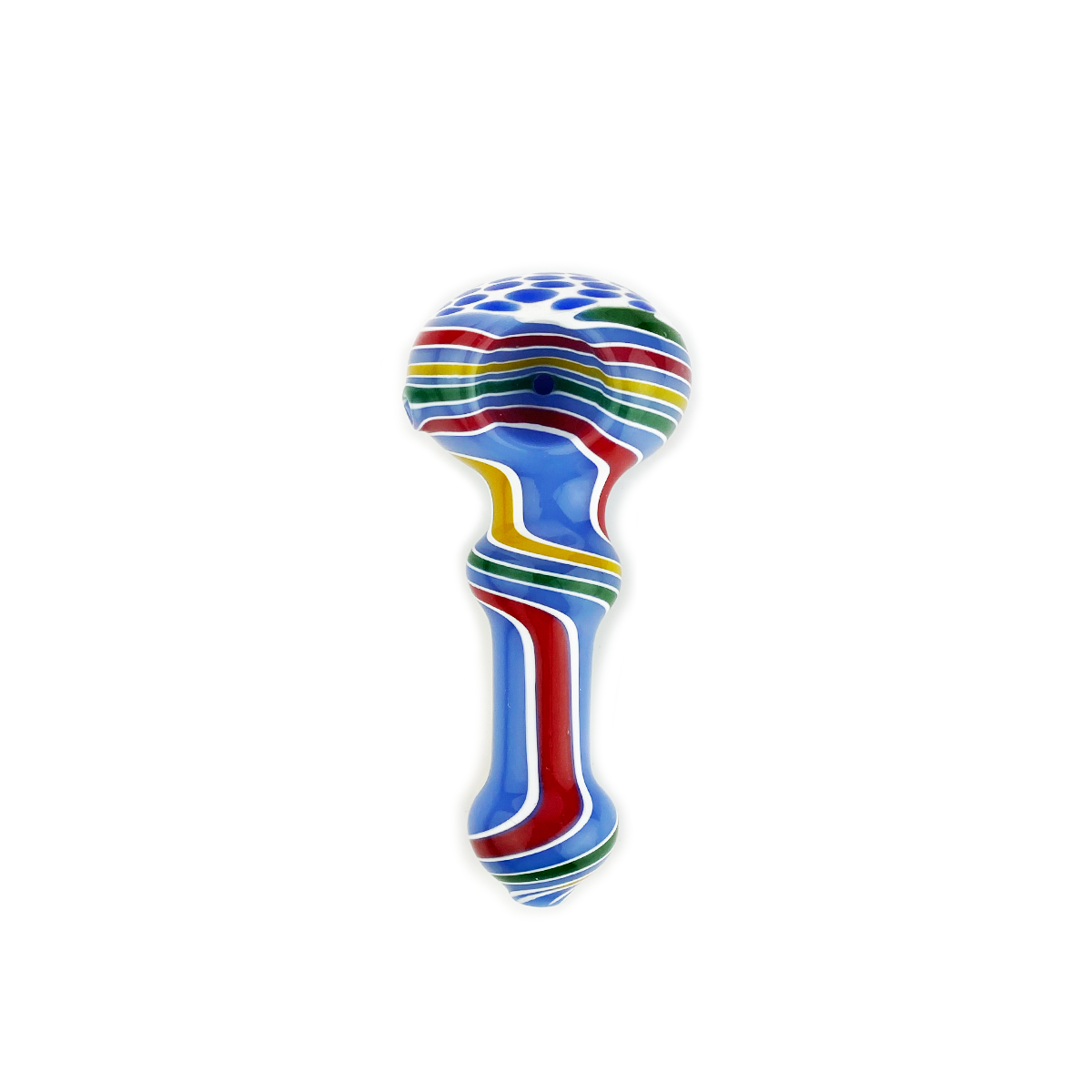 Artisan Wig Wag Glass Hand Pipe with Honeycomb
