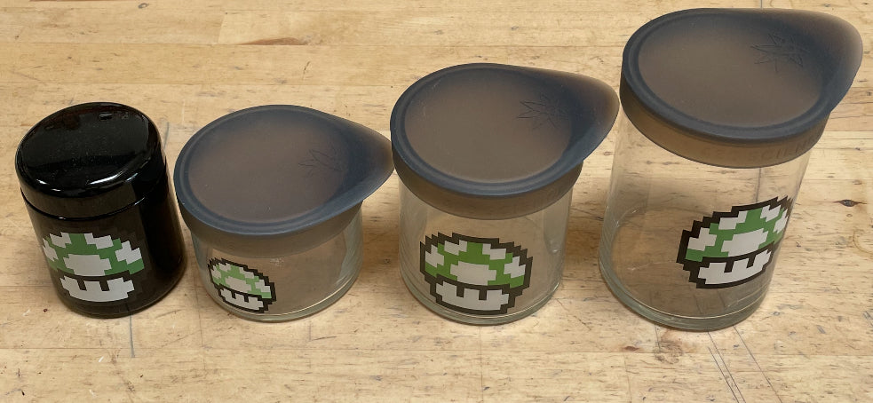 Mushroom Head Glass Jar Collection - 48 Pack