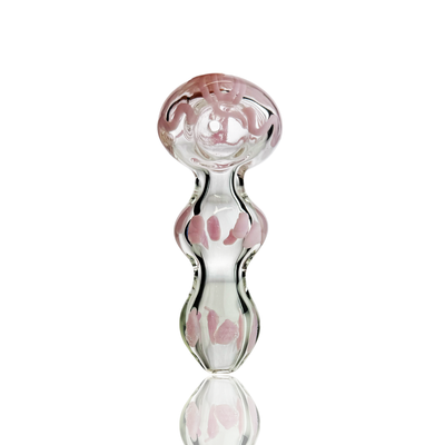 Clear Glass Hand Pipe with Slime Accent Lines