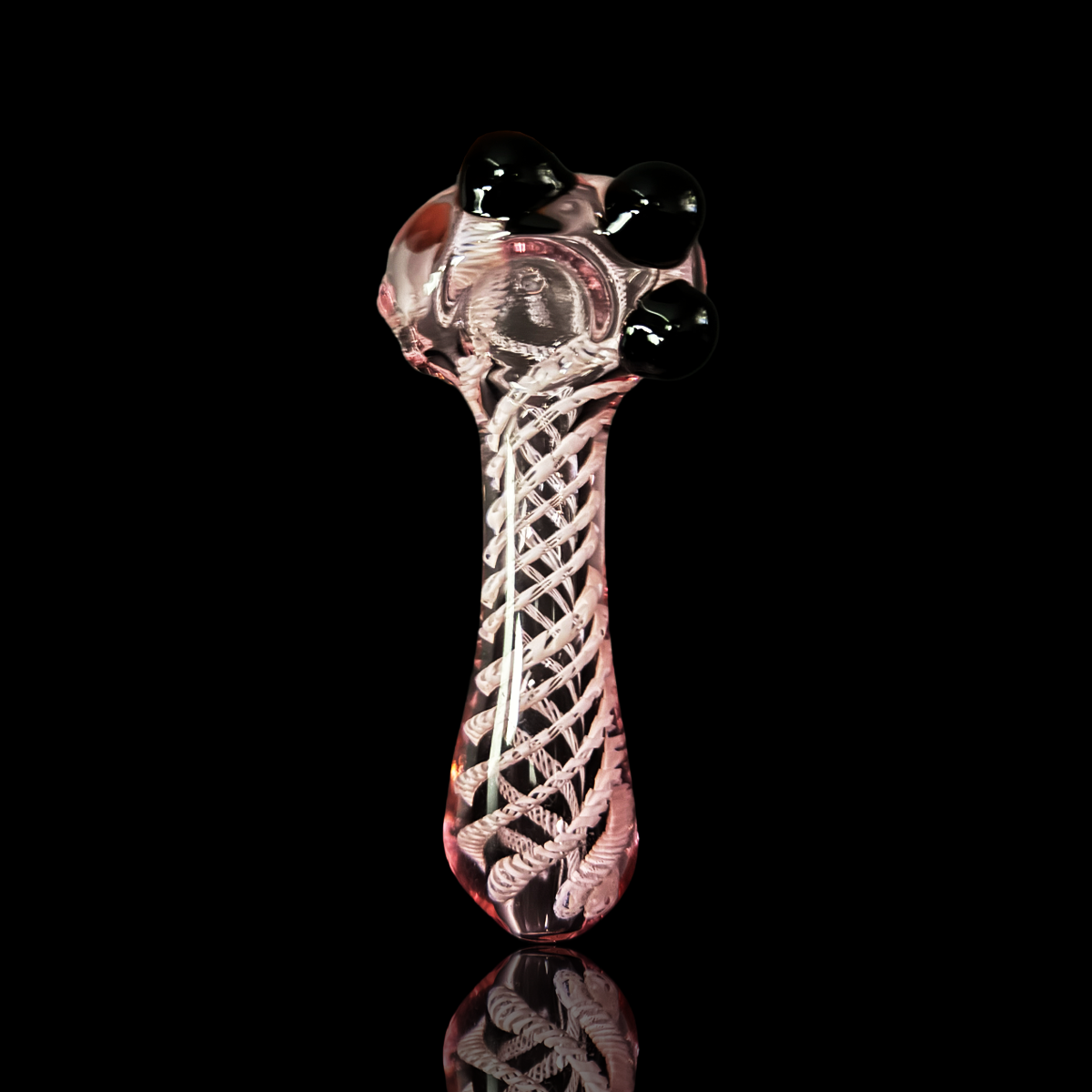 Pink Swirl Glass Hand Pipe, 4.5 Inch
