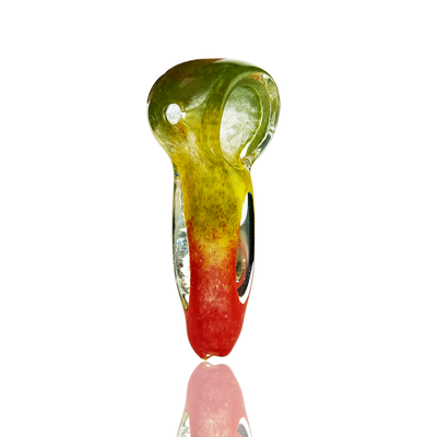 Vibrant Rasta Frit Glass Spoon Pipe