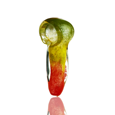 Vibrant Rasta Frit Glass Spoon Pipe