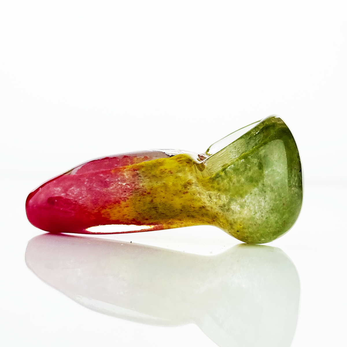 Vibrant Rasta Frit Glass Spoon Pipe