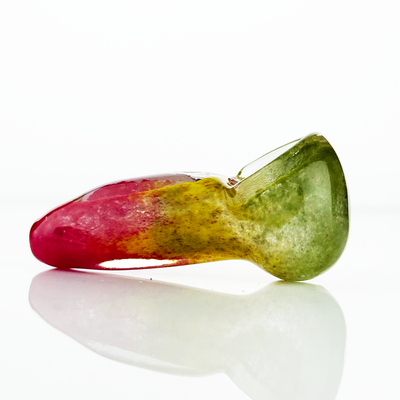 Vibrant Rasta Frit Glass Spoon Pipe