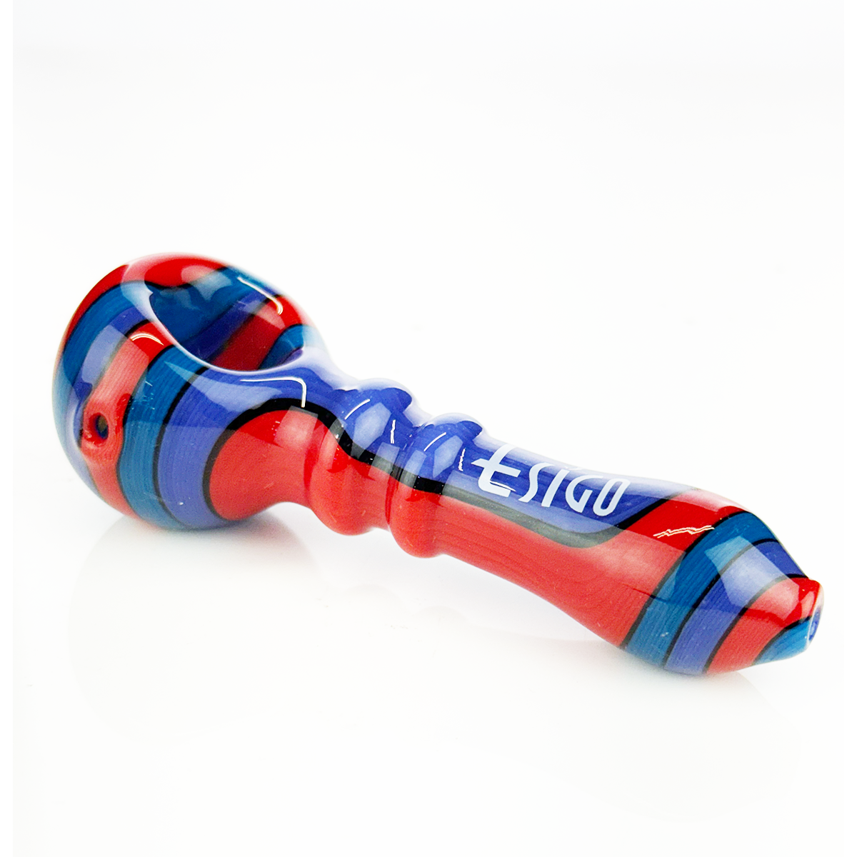Vibrant Wig Wag Glass Hand Pipe, 4-Inch