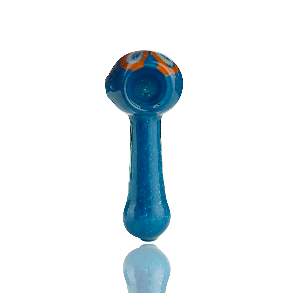 Frit Glass Hand Pipe with Artisan Flower Design