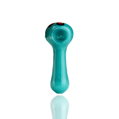 Frit Glass Hand Pipe with Artisan Flower Design
