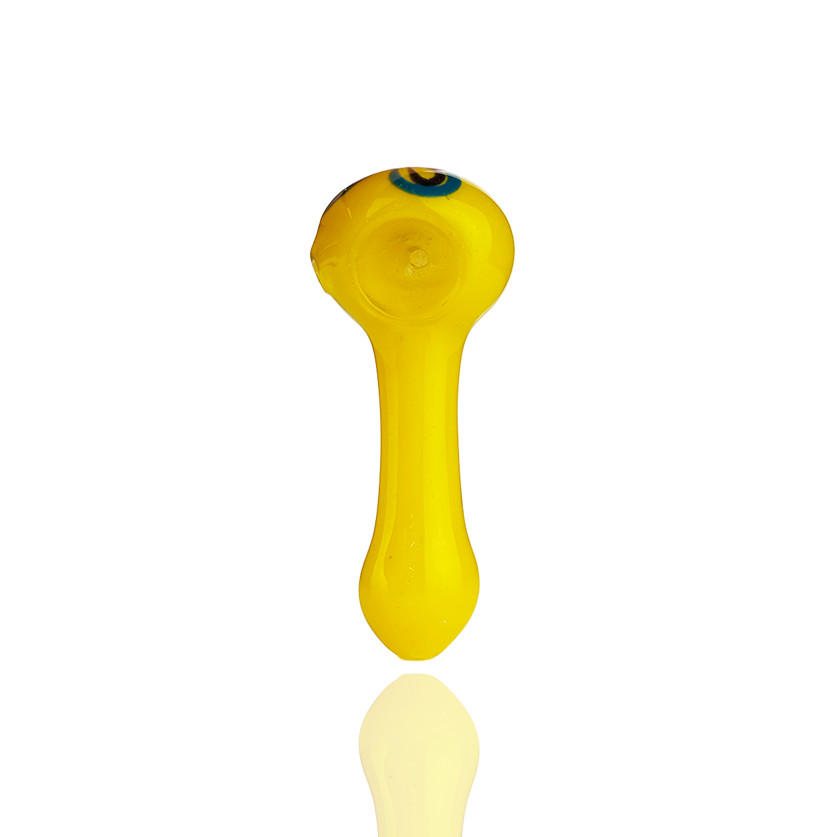 Frit Glass Hand Pipe with Artisan Flower Design
