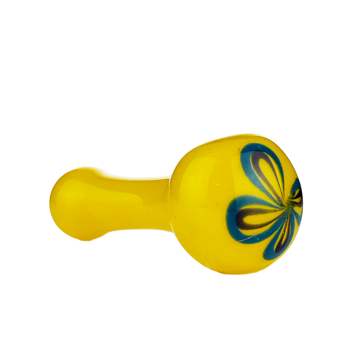 Frit Glass Hand Pipe with Artisan Flower Design