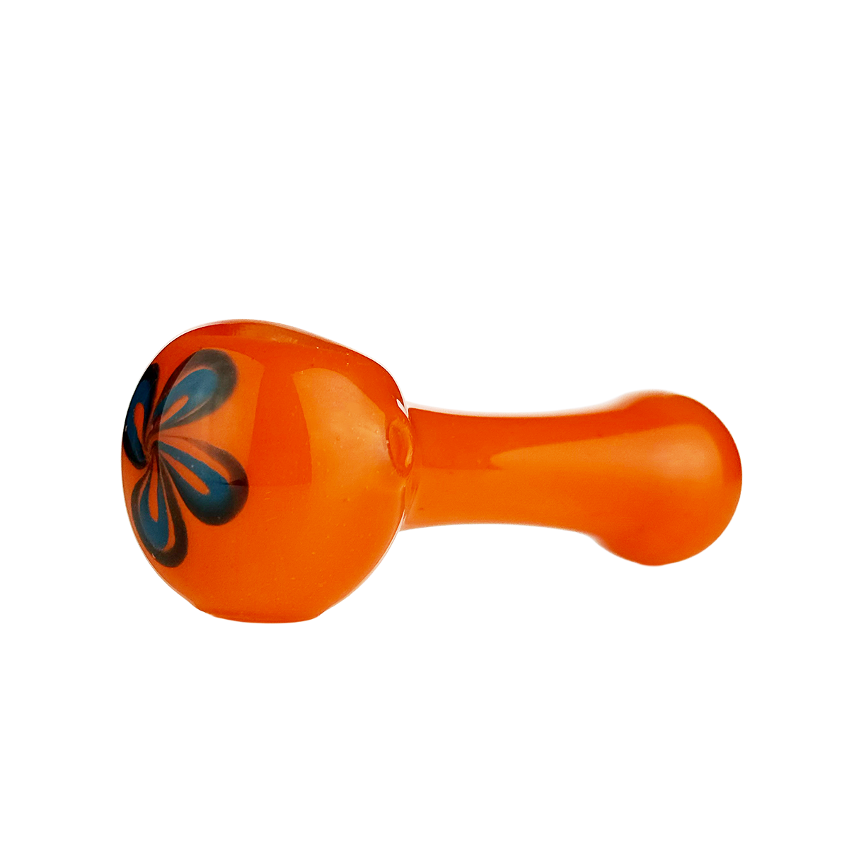 Frit Glass Hand Pipe with Artisan Flower Design