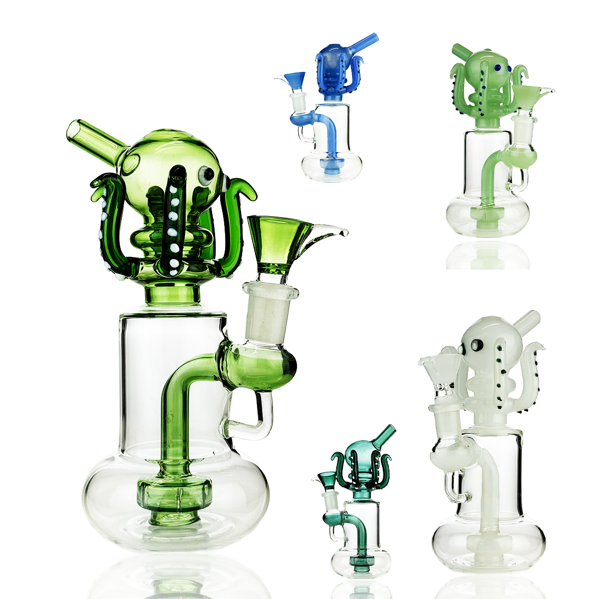 Octopus Percolator Water Pipe Rig - 8 Inch