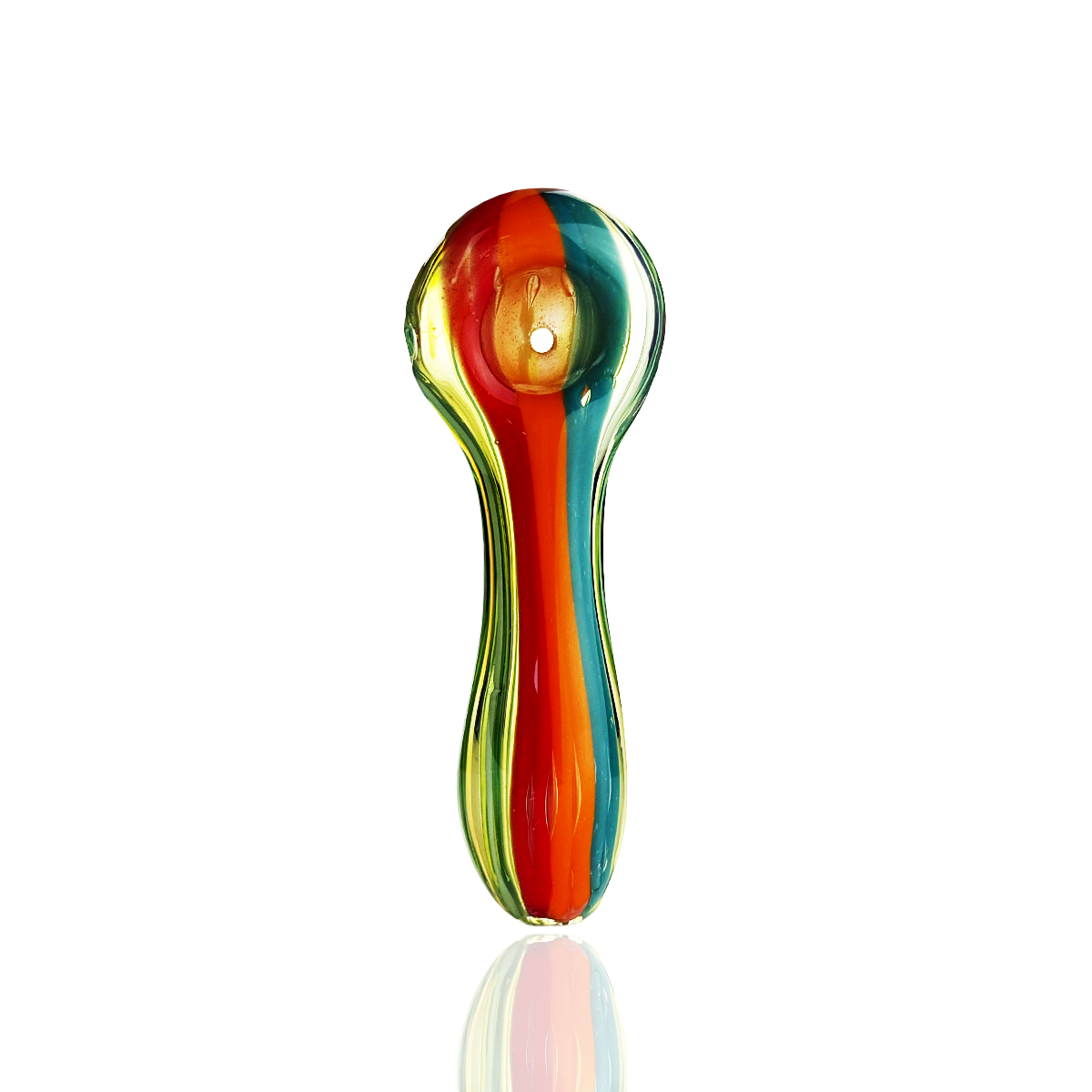 Vibrant Rasta Stripe Glass Hand Pipe