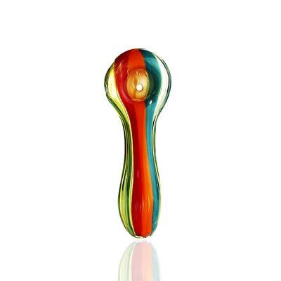Vibrant Rasta Stripe Glass Hand Pipe